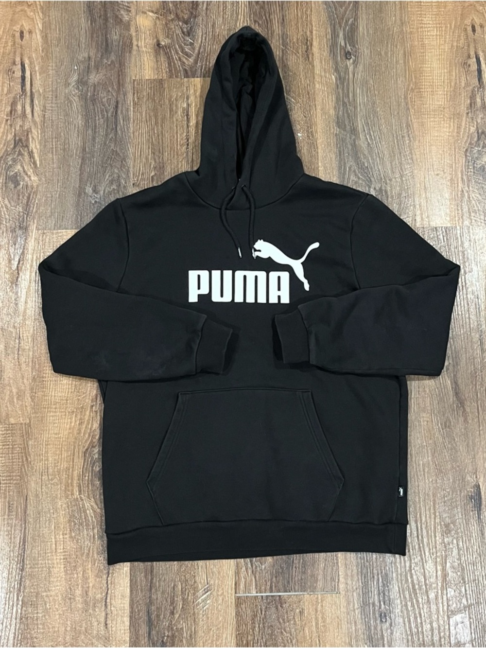 Puma Black Hoodie Pullover Logo - Mens Size Large L